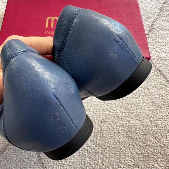 Munro Danielle Blue Leather Cap Toe Slip-On Ballet Flats Sz 8 - Picture 6 of 7